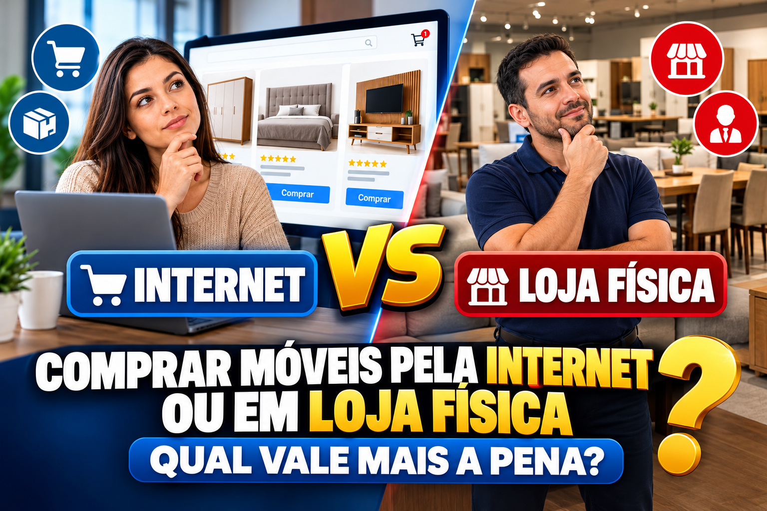 Comprar Móveis pela Internet ou em Loja Física: Qual Vale Mais a Pena?